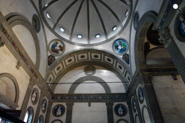 Filippo Brunelleschi - Santa Croce templom udvarában a Pazzi-kápolna kupolája, Firenze (Fotó: Museum Florence )