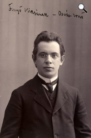 A fiatal Osvát Ernő (1876-1929) szerkesztő, irodalomkritikus, író - Fenyő Miksának dedikálva (Fotó: Braun Menyhért/PIM/europeana.eu)