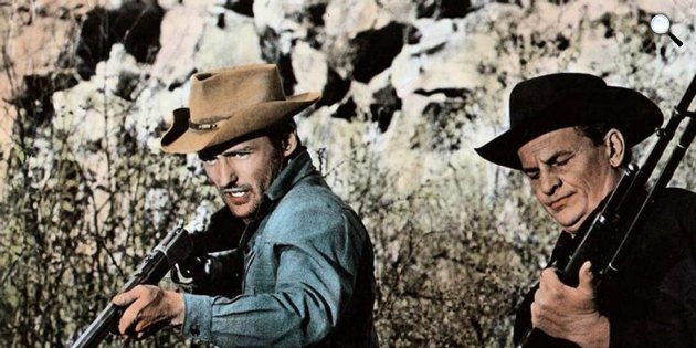 A négy mesterlövész - Az Elder banda - Dennis Hopper és James Gregory, 1965 (Fotó: IMDB)