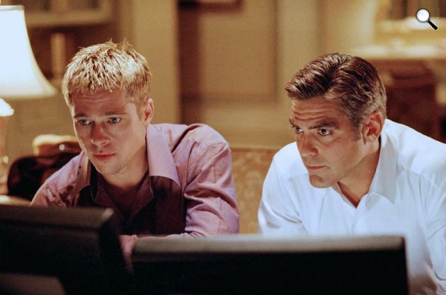 Tripla vagy semmi - (Oceans Eleven) Brad Pitt és George Clooney színészek, 2007 (Fotó: listal.com)