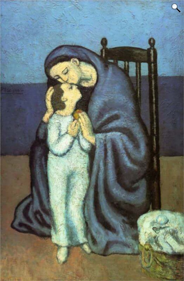 Pablo Picasso: Anya és gyermeke (Anyaság), 1901 (Fotó: Wikiart)