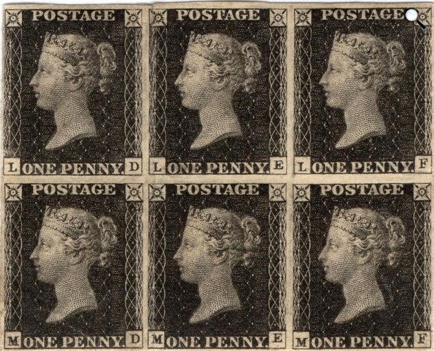 Az első postai bélyeget 1840-ben Angliában adták ki Viktória királynő arcképével, és Penny Black néven vált híressé (Fotó: Wikimédia)