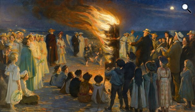 P. S. Krøyer: Szentivánéji máglya a Skagen Beachen, 1906 (Fotó: Wikimédia)