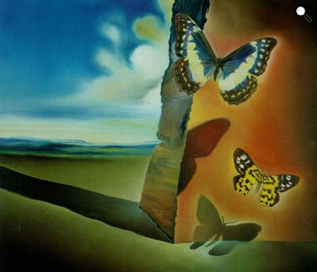 Salvador Dalí: Cím nélkül (Táj pillangókkal) 1956 (Fotó: Wikiart)