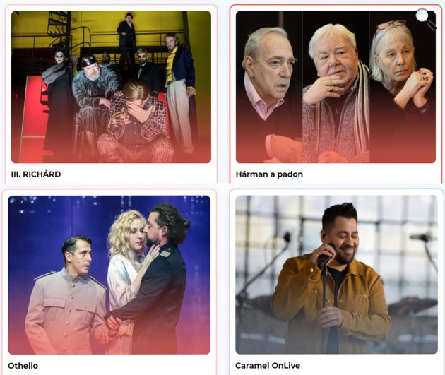 SzínházTV online színházi streamingszolgáltató platform programja (Fotó: SzínházTV)
