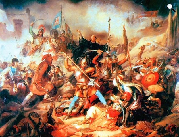 Ismeretlen festő: A nándorfehérvári csata, 19 szd. (Fotó: Wikiart)