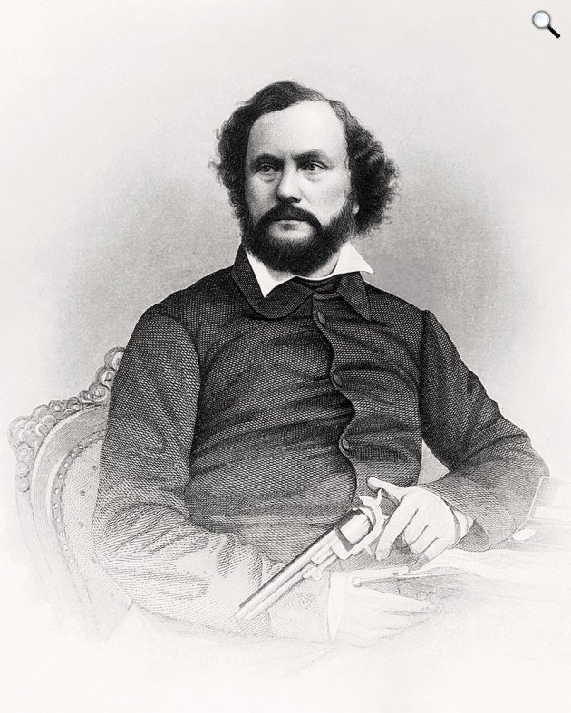 John Chester Buttre: Samuel Colt (1814-1862) a világ egyik leghíresebb kézifegyverének feltalálója, kb. 1855 (Fotó: Wikimédia)