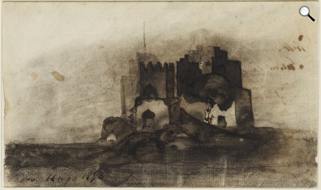 Victor Hugo: Recto: Régi vár képe, 1856 (Fotó: Szépművészeti Múzeum)