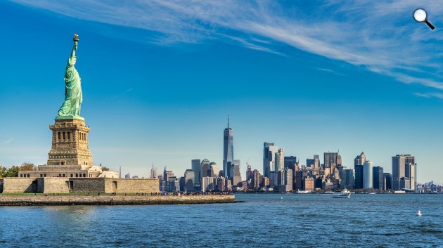 A New York-i Szabadság-szobor a Liberty Islanden és New York (Fotó: Pixabay)
