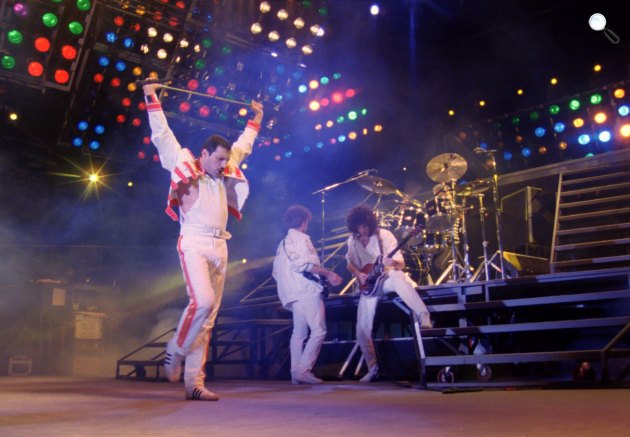 Varázslat – a Queen Budapesten – Freddie Mercury, Brian May, Roger Taylor és John Deacon, 1986 (Fotó: Spektrum)