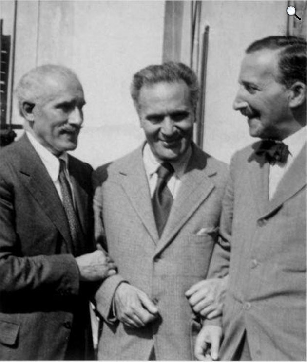 Arturo Toscanini zeneszerző, Bruno Walter karmester és Stefan Zweig író, Salzburg, 1934 (Fotó: Facebook/Österreichische Nationalbibliothek)