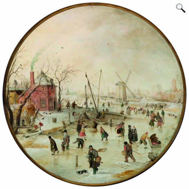Hendrick Avercamp: Téli táj korcsolyázókkal, 1620 körül (Fotó: Szépművészeti Múzeum)