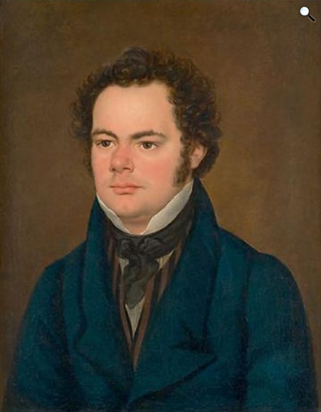 Franz Eybl: Franz Schubert zeneszerző portréja, 1827 (Fotó: Wikimédia)