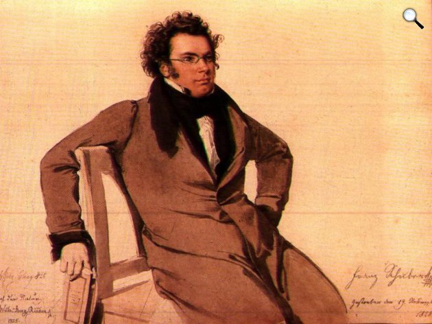 Wilhelm August Rieder: Franz Schubert zeneszerző, akvarell, 1825 (Fotó: Wikimédia)