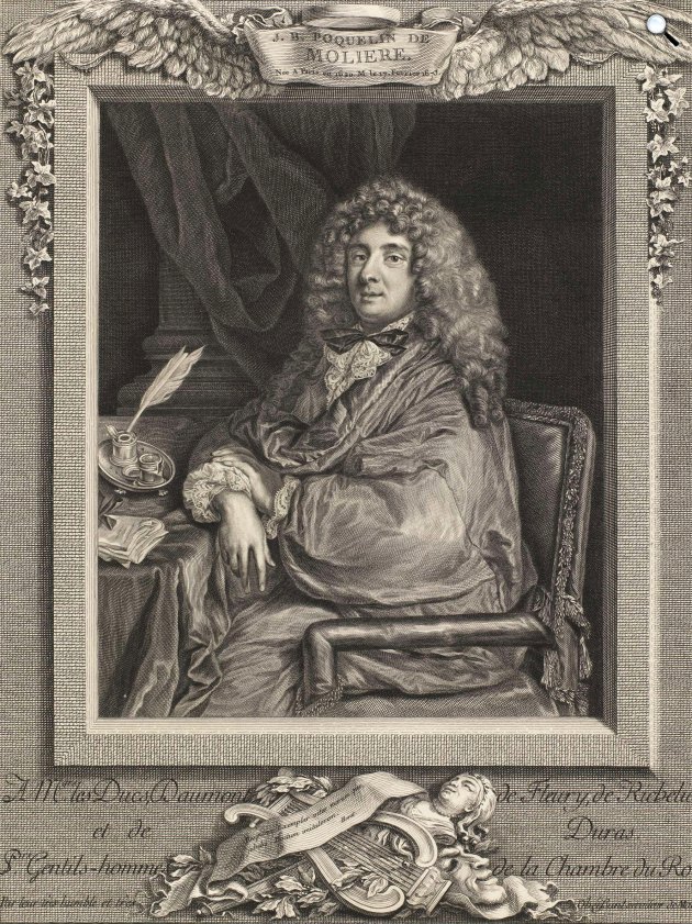 Sébastien Bourdon: Molière, Jean-Baptiste Poquelin (1622-1673), drámaíró, rendező és színész, a modern komédia megteremtője (Fotó: German Digital Library/Herzog Anton Ulrich Museum)