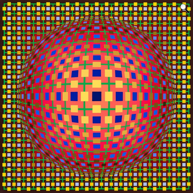 Victor Vasarely: Mimas Sol II, 1984 (Fotó: Robert Zussau ajándéka, 2018/Vasarely Múzeum)