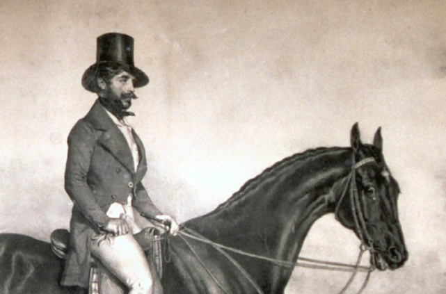 Josef Kriehuber: Sándor Móric gróf (1805-1878), az „ördöglovas”,1844, részlet (Fotó: Wikimedia)