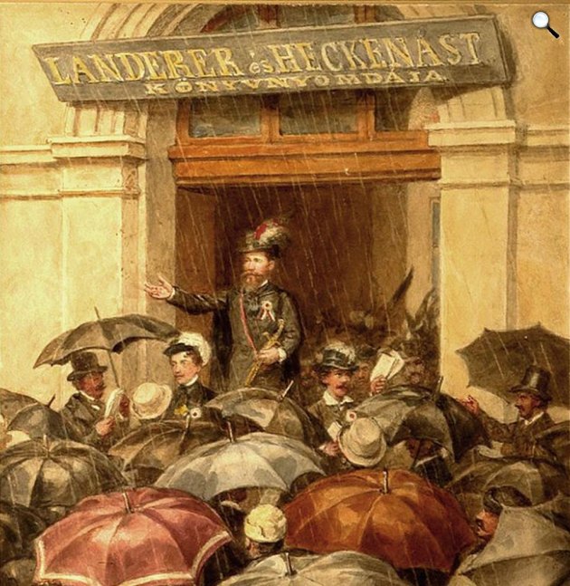 Barabás Miklós: Jókai március 15-én, 1848 (Fotó: PIM/Wikimédia)