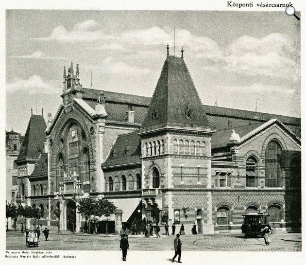 Központi Vásárcsarnok, Ferenc József király látogatásakor, Budapest, 1897 (Fotó: Weinwurm Antal/Vasárnapi Ujság/OSZK)