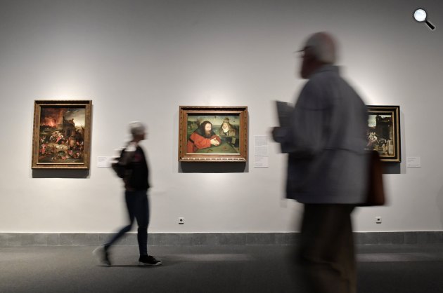 Menny és pokol között - Hieronymus Bosch rejtélyes világa c. kiállítás a Szépművészeti Múzeumban, Budapest, 2022 (Fotó: MTI/Koszticsák Szilárd)