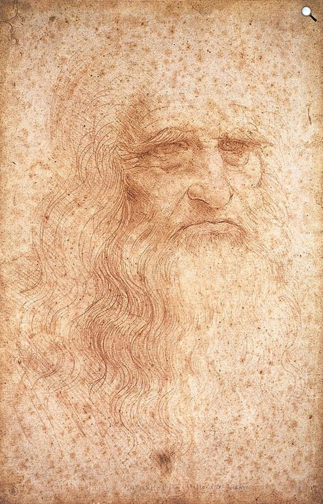 Leonardo da Vinci: feltételezett Önarckép, 1512 (Fotó: leonardodavinci.net)