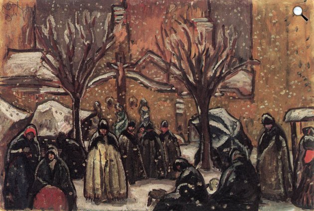 Iványi Grünwald Béla: Kecskeméti piac télen, 1911 (Fotó: MNG)