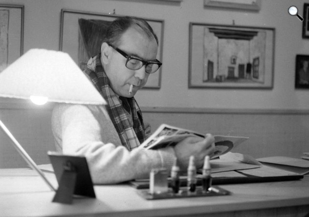 Várkonyi Zoltán (1912-1979) színész, rendező, színház igazgató a Vígszínházban, 1963 (Fotó: Fortepan/Kotnyek Antal)