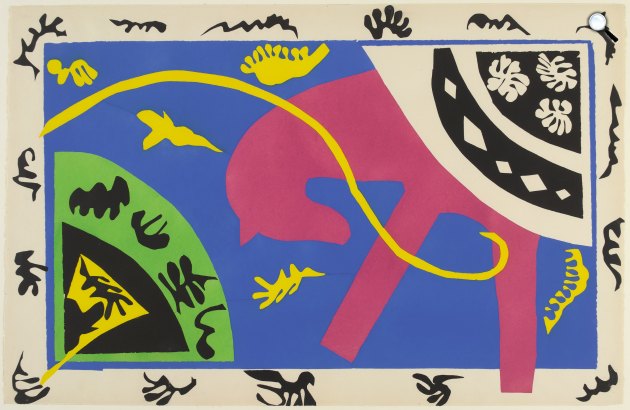 Henri Matisse: A ló, a műlovarnő és a bohóc. Jazz, 1947 (Fotó: Centre Pompidou/Szépművészeti Múzeum)