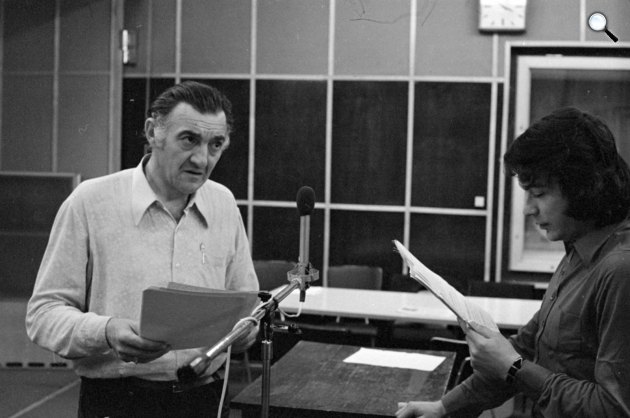 Sinkovits Imre és Lukács Sándor színművészek a Magyar Rádióban, 1973 (Fotó: Fortepan/Szalay Zoltán)
