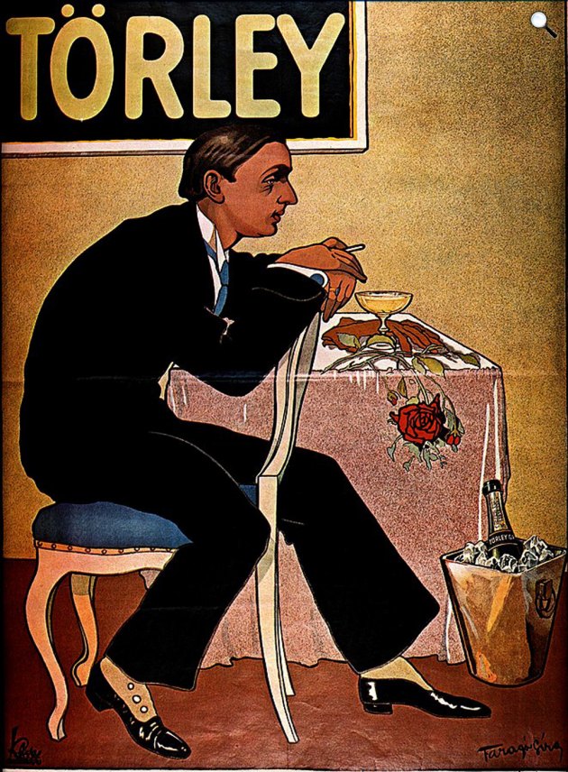 Faragó Géza: Törley pezsgő plakát, 1909 (Fotó: Nagyváthy Éva: Törley 1882–2007/Wikimedia)