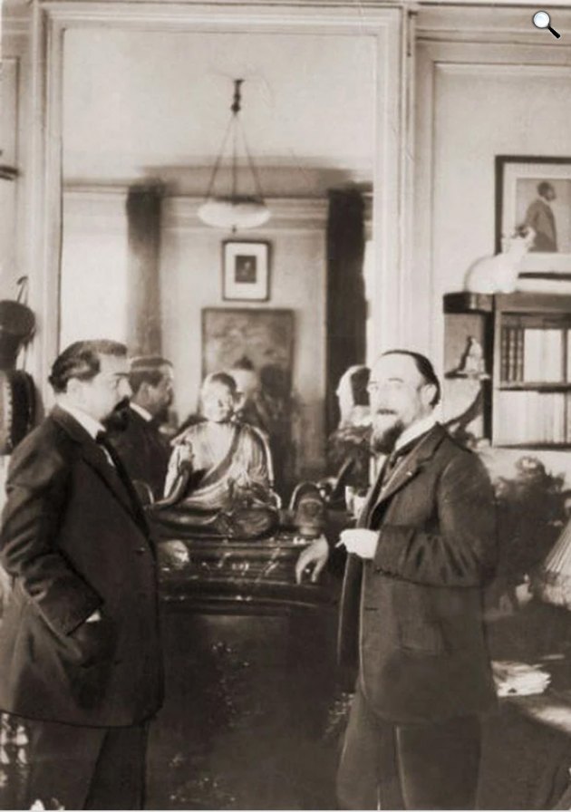 Erik Satie meglátogatja Claude Debussyt otthonában, 1911 körül (Fotó: europeana.euu)