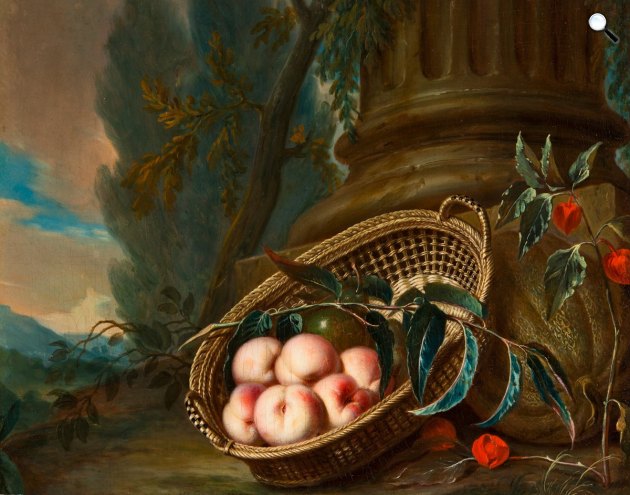 Mányoki Ádám: Csendélet őszibarackokkal, 1721 (Fotó: MNG)