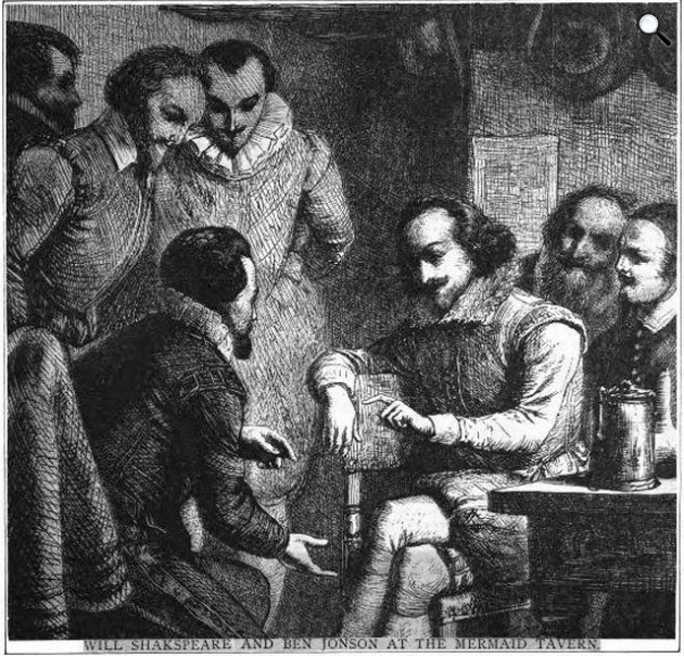 Ben Jonson és Shakespeare  Mermaid Tavernben vitáznak, 1860 (Fotó: Wikimedia)