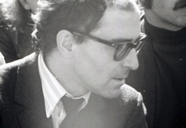 Jean-Luc Godard (1930-2022) francia-svájci filmrendező, Berkeley, 1968 (Fotó: Flickr/@N00 Gary Stevens) 