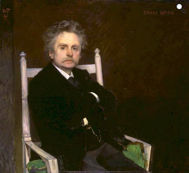 Eilif Peterssen: Edvard Grieg (1843-1907) zeneszerző, 1891 (Fotó: Wikimedia)