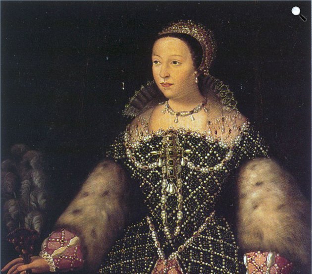 Germain Le Mannier: Medici Katalin (1519-1589) portréja, részlet (Fotó: Uffizi Galéria/Wikimedia)