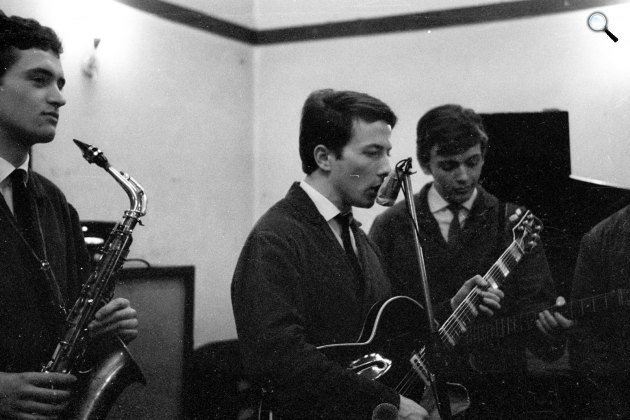 Metró együttes - Elekes Zoltán, Sztevanovity Zorán, Sztevanovity Dusán, 1964 (Fotó: Fortepan/Szalay Zoltán)