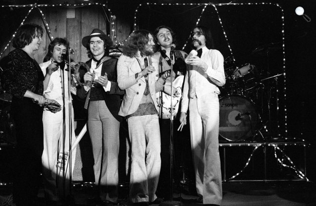 Generál együttes - Várkonyi Mátyás, Póta András, Novai Gábor, Horváth Charlie, Tátrai Tibor, Solti János, 1976 (Fotó: Fortepan/Urbán Tamás)