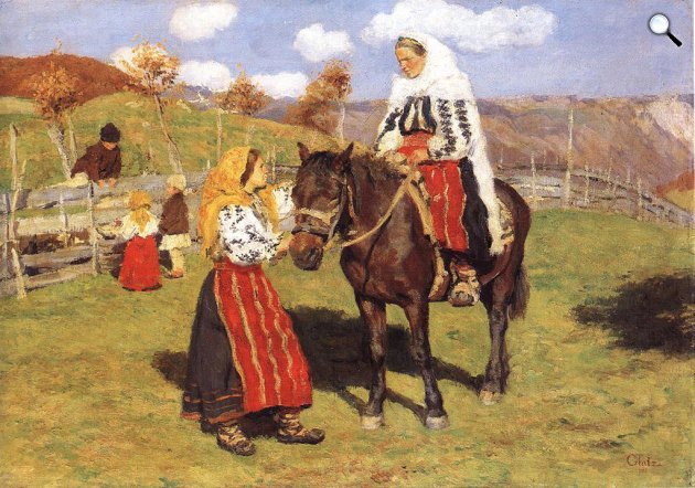 Glatz Oszkár: Román asszony útban a templom felé, 1906 (Fotó: MNG)
