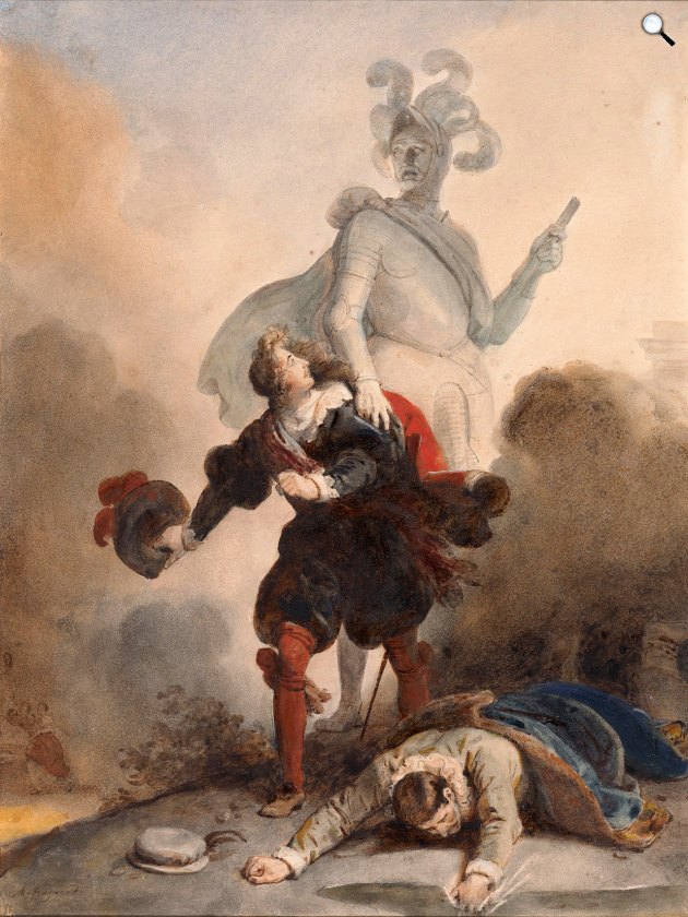 Don Juan és a parancsnok szobra (Mozart Don Giovannijának utolsó jelenete, 1787 (Fotó: Metropolitan of Art/Wikimedia) 