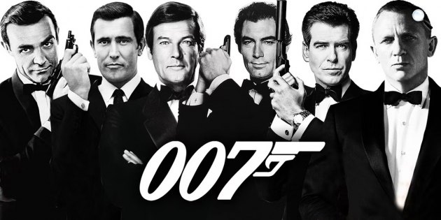007 James Bond - Sean Connery, George Lazenby, Roger Moore, Timothy Dalton, Pierce Brosnan és Daniel Craig színészek (Fotó: Well PR)
