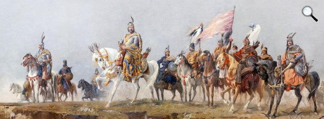 Feszty Árpád: A magyarok bejövetele (Feszty-körkép) című festményéről, a hét vezér, 1892-1894 (Fotó: Wikimedia)