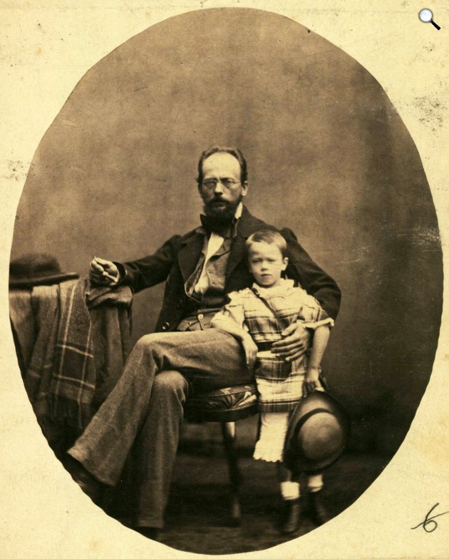 Görgei Artúr tábornok fiával, Kornéllal 1856-ban száműzetésben Klagenfurtban (Fotó: Wikimedia)
