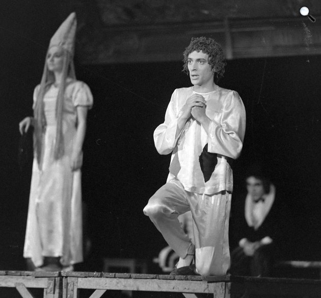 Capek: A végzetes szerelem játéka (Universitas) - Adamis Anna, Jordán Tamás, Hetényi Pál, 1973 (Fotó: Fortepan/Kádas Tibor)