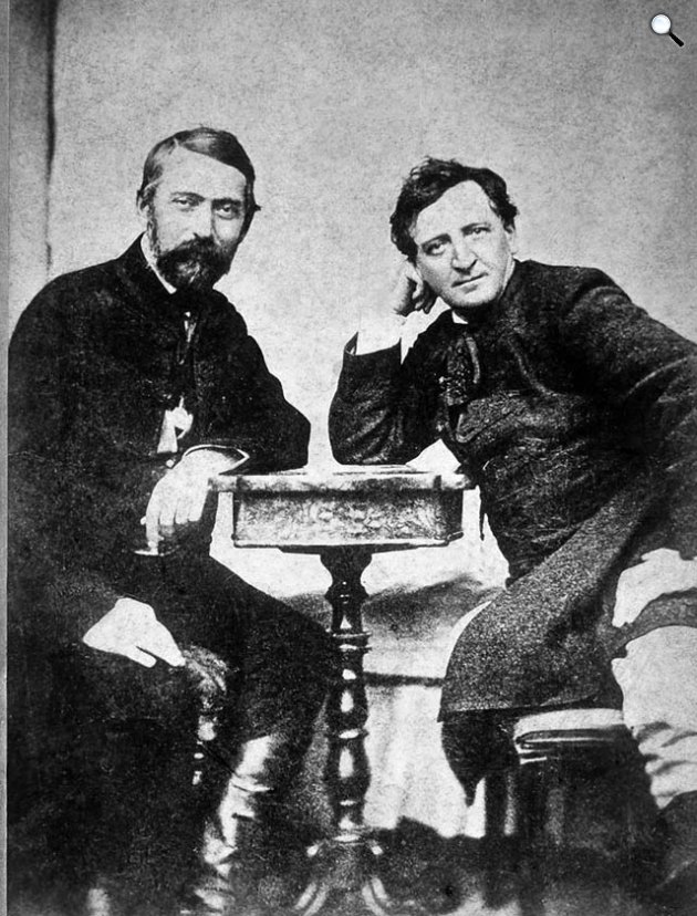 Szigligeti Ede és Egressy Gábor, az 1865-ben megnyílt Színészeti Tanoda tanárai (Fotó: Ellinger Ede/OSZK)