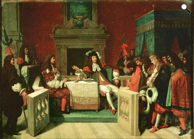 Jean Auguste Dominique Ingres: Molière XIV. Lajos asztalánál, 1857 (Fotó: Wikimedia)