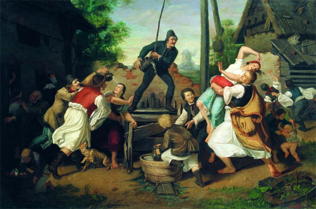 Munkácsy Mihály: Húsvéti locsolás, 1865 (Fotó: Wikimédia)