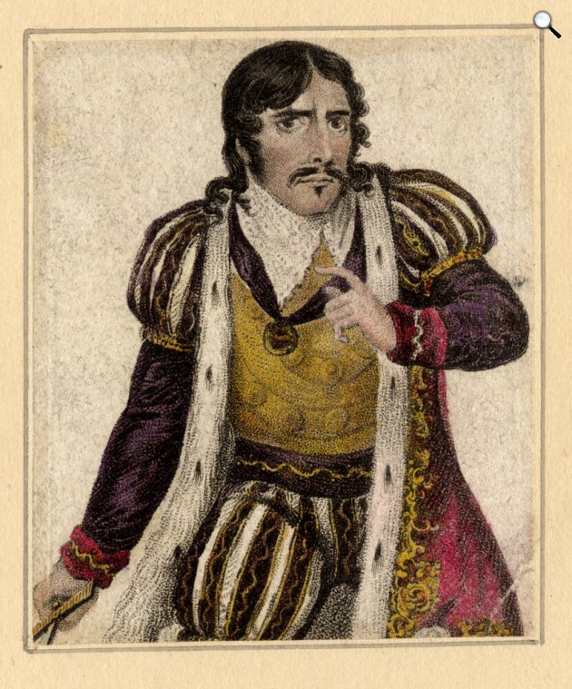 Alais G Cruikshank: Edmund Kean mint III. Richárd Shakespeare darabjában, 1814 (Fotó: University of Illinois Urbana-Champaign University Library)