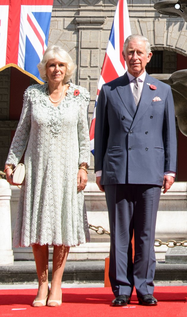 Károly herceg (Charles, Prince of Wales) brit trónörökös, későbbi III. Károly király és Kamilla hercegné, későbbi Kamilla királynő Mexikóbaban, 2014 (Fotó: Presidencia de la República Mexicana/Flickr)