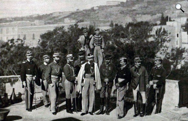 Türr István tábornok magyar garibaldistákkal Nápolyban (Fotó: Vasárnapi Ujság/OSZK)